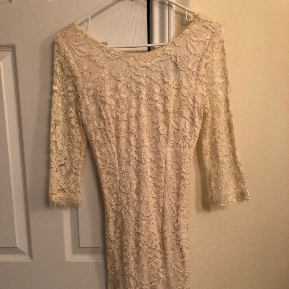 Lulus beige crochet dress